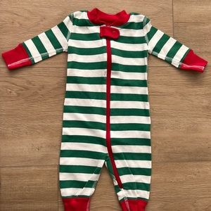 Hanna Andersson baby striped zip sleeper 0-3mos